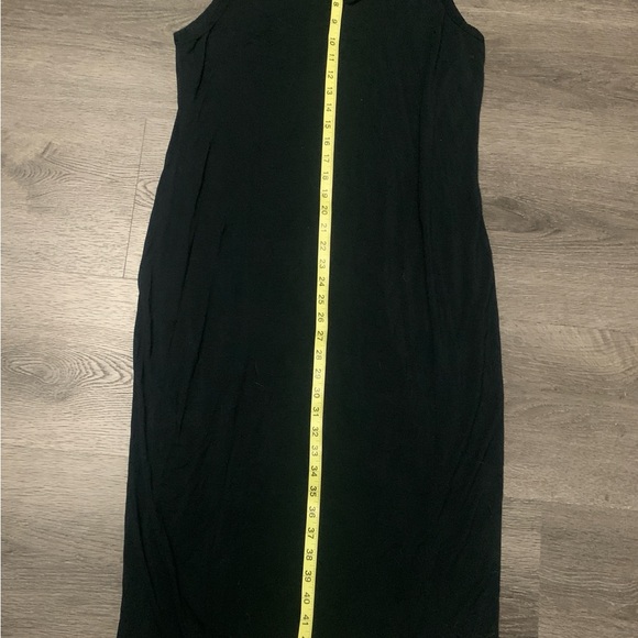 Prana Dress Womens Black Foundation Midi Split Neck Sleeveless Modal Size Large - Picture 11 of 11